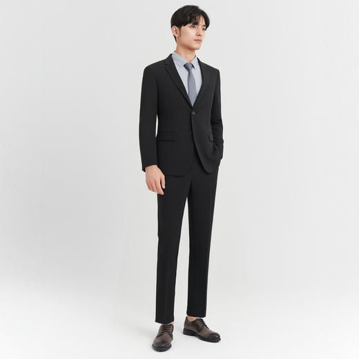 圣得西高级极简西装男套装2025春季新款婚礼伴郎商务面试西服套装2512928012A 商品图3
