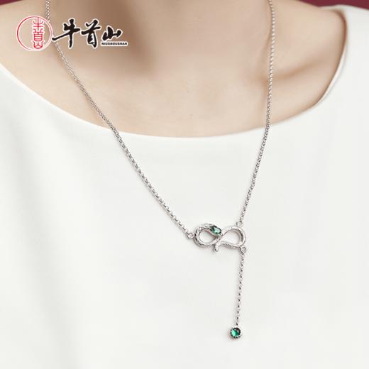 牛首山灵蛇纳福S925银项链玛瑙翡翠吊坠银饰小众气质锁骨链送女友 商品图4