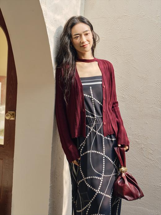 《蒂凡尼的早餐》丝巾印花吊带连衣裙FCF1DRS034 商品图12