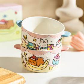 摩登主妇双耳汤碗面碗家用2025新款碗具可爱餐具汤面碗拉面泡面碗