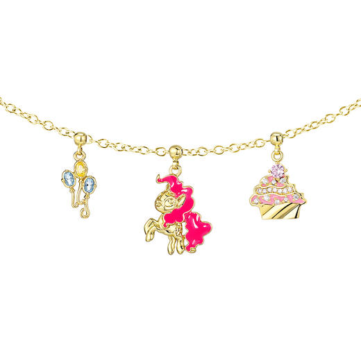 小马宝莉× 卡蒂罗KADER联名款 MY LITTLE PONY 可自由DIY 梦幻启航 碧琪和伙伴们可爱动画角色锁骨链 铜 项链 女款 金色银色 女友女生礼盒装 商品图1