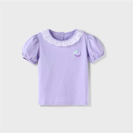 【实体店同款】女童翻领短袖T恤泡泡袖夏款安奈儿童装XG321638 商品图0