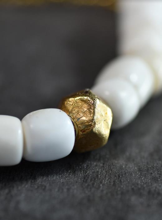 老砗磲桶珠朱砂包金项链 商品图3