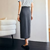 OLrain欧芮儿灰色直筒半身裙女春季2025新款通勤设计感开叉半裙 商品缩略图3