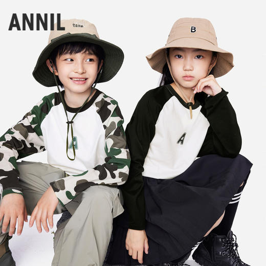 男女童圆领长袖T恤春季新款安奈儿童装EM511179 商品图0