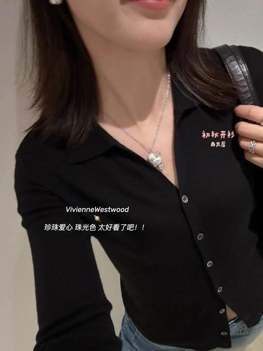 特！西太后，土星树脂爱心别针心形珍珠项链 商品图1