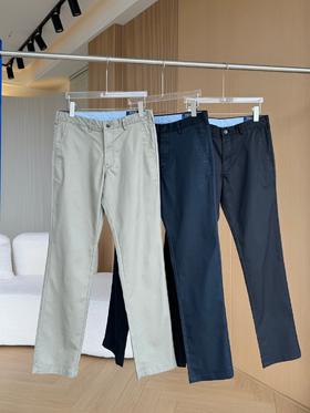 拉夫小马刺绣春新款纯棉直筒裤男士商务休闲裤