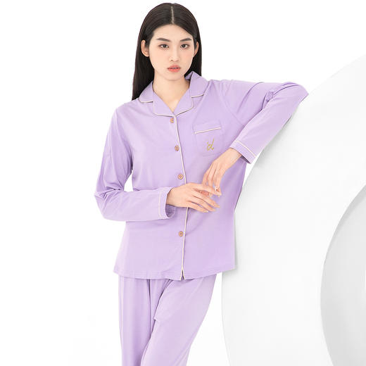 爱帝春季薄款长袖睡衣空调房居家服套装 商品图7
