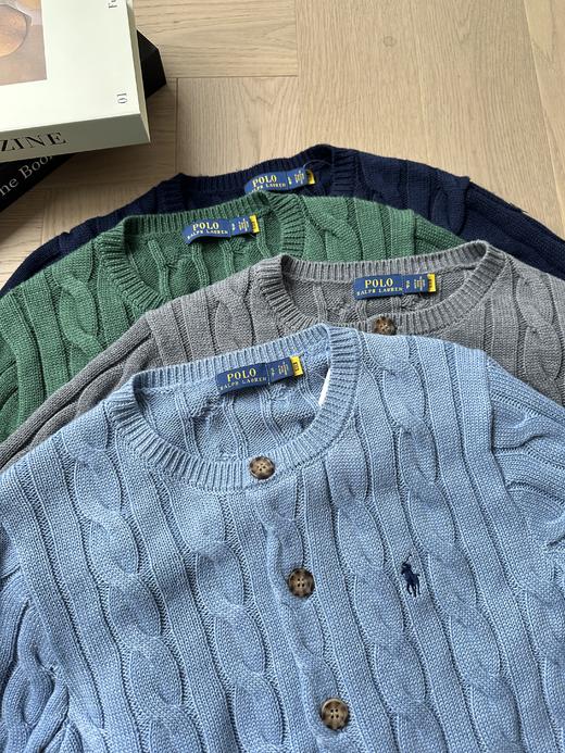 单品包邮现货 THS-无   RL马球 女士源厂尖尾PRL羊毛棉Cable Knit经典圆领女款开衫 5色 BM3202 商品图5