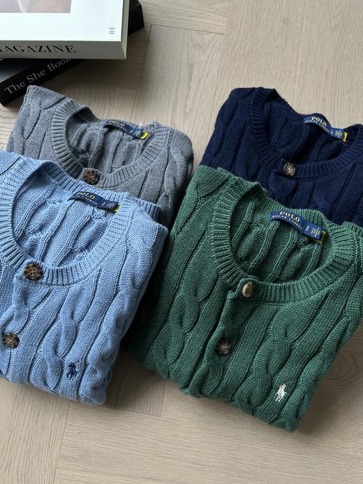 单品包邮现货 THS-无   RL马球 女士源厂尖尾PRL羊毛棉Cable Knit经典圆领女款开衫 5色 BM3202 商品图2