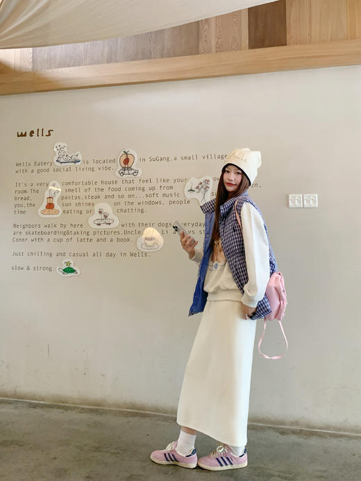 【149元任选2件】 现货！3色直筒开叉毛织加绒半身裙 商品图9