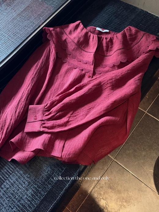 极其稀有孤品 | 野草莓衬衫 100%天然洗水亚麻制 野树莓红 商品图2