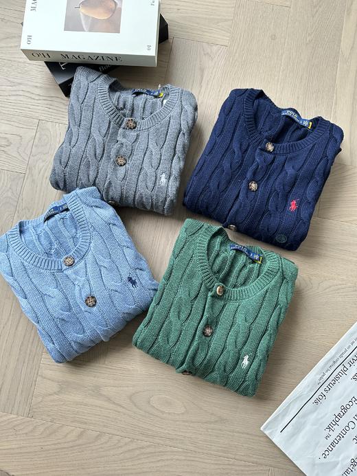 单品包邮现货 THS-无   RL马球 女士源厂尖尾PRL羊毛棉Cable Knit经典圆领女款开衫 5色 BM3202 商品图1