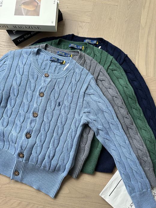 单品包邮现货 THS-无   RL马球 女士源厂尖尾PRL羊毛棉Cable Knit经典圆领女款开衫 5色 BM3202 商品图4