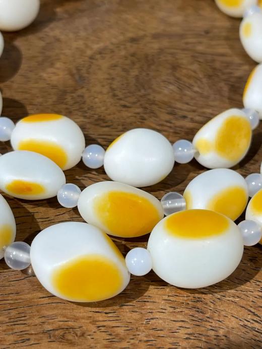 籽料金黄沁白玉随形珠项链，顺丰包邮 商品图13