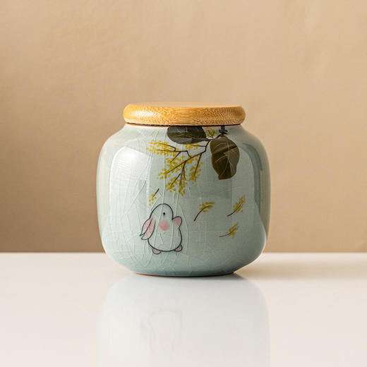 便携存茶空小号红绿茶冰片汝窑罐子普洱迷你茶仓密封罐茶叶罐陶瓷 商品图3