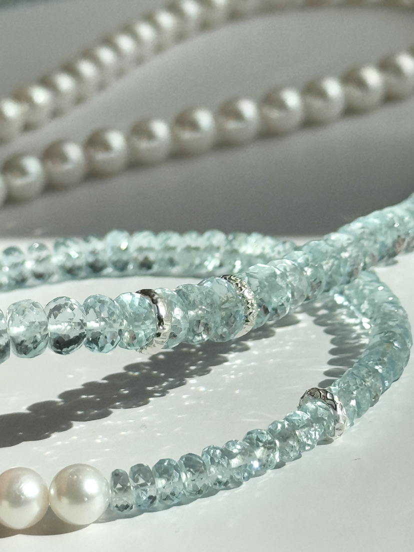 【上善若水】珍珠托帕石项链