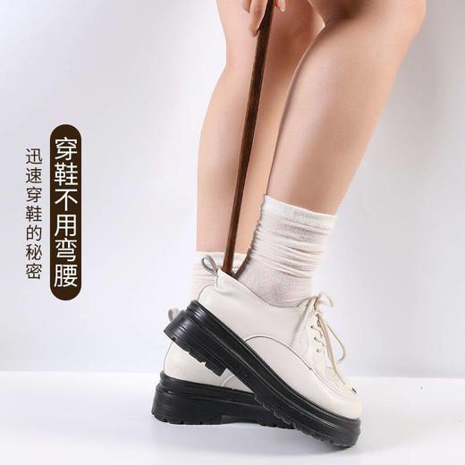 器实木弯腰穿鞋孕妇提鞋木质懒人老人鞋拔不长柄鞋拔子器家用鞋拔 商品图2