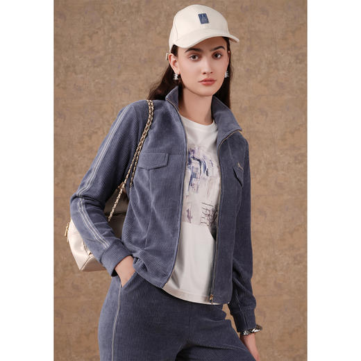 乔万尼新款舒适弹力棒球服休闲日常家居运动套装休闲运动套装EM3G347 商品图2