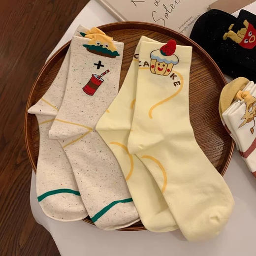 2024春秋季搞怪中筒百搭爆款新款卡通可爱秋冬袜子女袜长袜堆堆款 商品图2