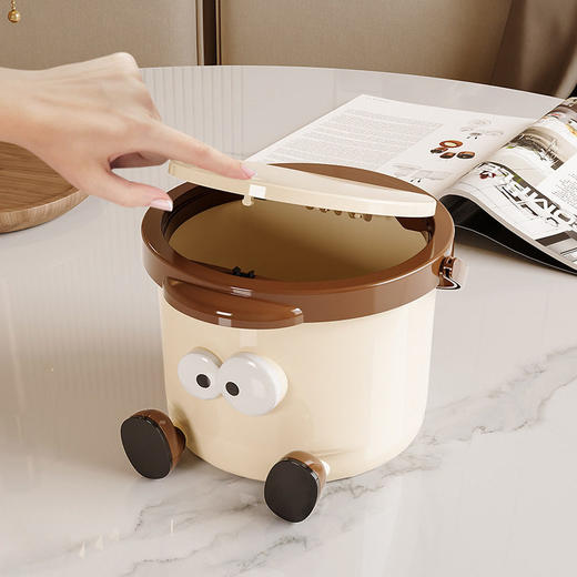 创意卡通家用卧室开盖客厅纸篓垃圾桶大容量宿舍按压桌面可爱手提 商品图3