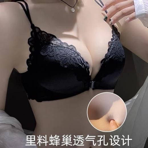 【豹纹前扣式美背内衣】小胸聚拢无钢圈文胸 收副乳蕾丝 无痕情趣性感内衣女  商品图3