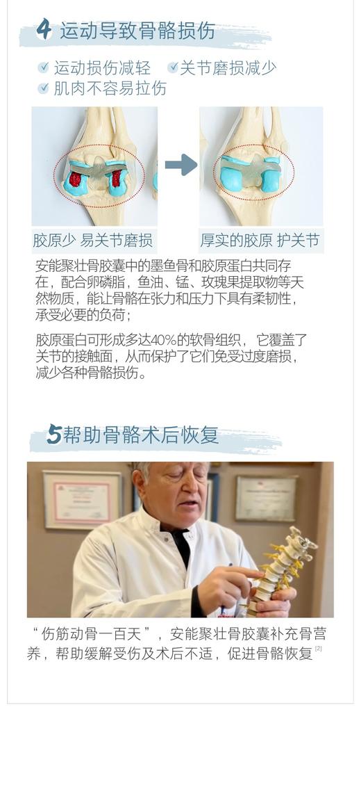 孩子变高高老人护关节!捷克安能聚壮骨胶囊补钙保护骨骼关节软骨 商品图8