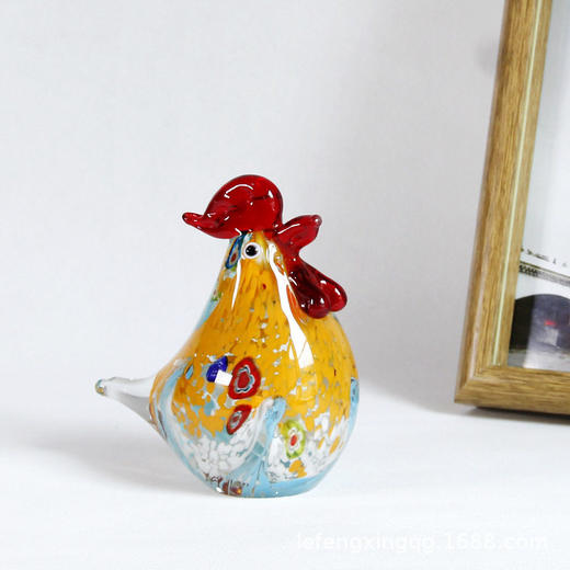 琉璃淄博摆件工艺品手工客厅琉璃跨境礼品鸡琉璃水晶高档家居装饰 商品图0