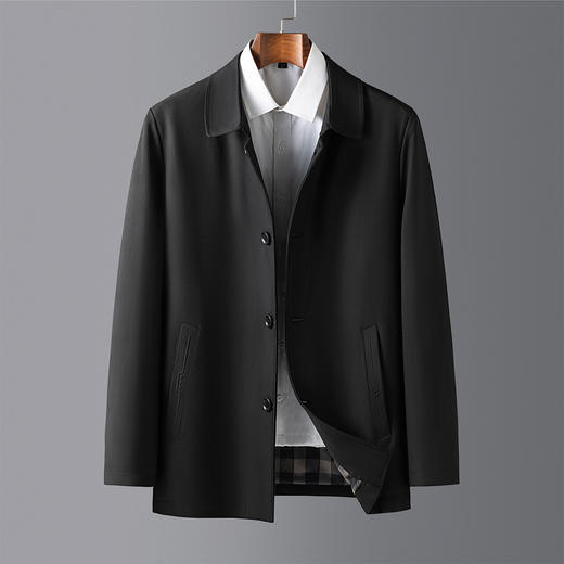 【经典中长款】罗蒙春秋装翻领老干部夹克外套男风衣男士外套夹克男 商品图6