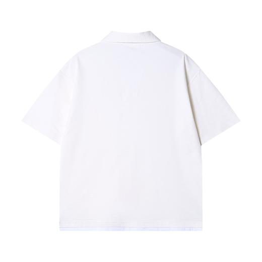 夏季高级感新款韩版撞色肌理感翻领短袖T恤商务百搭高街套头上衣 商品图5