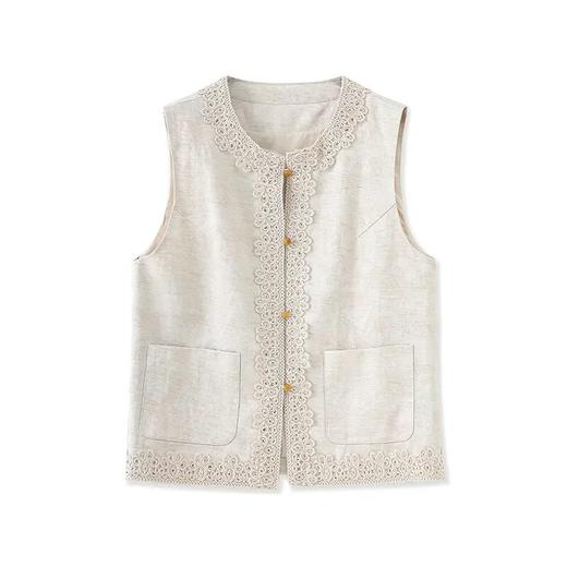 【高货wl】全新升级【铂金会员312/天猫419/差价107】(10820) 洛诗琳新款重工设计感亮片提花刺绣新中式雅致马甲外套 商品图4