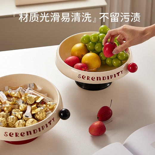 家用水果盘高端高级感新款高脚带盖高颜值摆放精致零食塑料果盆盘 商品图2
