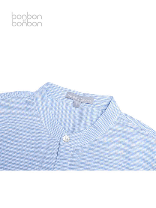 圆领细格纹男童衬衫 商品图2