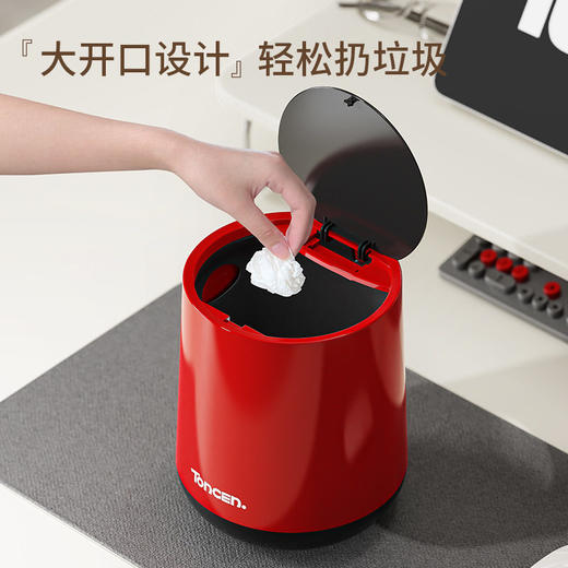 垃圾桶创意茶几带盖家用按压轻奢大号书房办公室垃圾桶式客厅桌面 商品图1