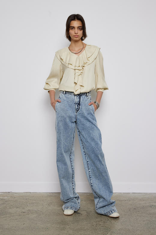 碎花荷叶领衬衫 商品图0