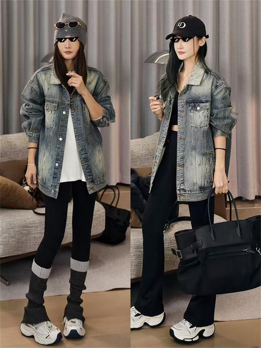 美洋同款高光继承者磨毛做旧牛仔外套 商品图2