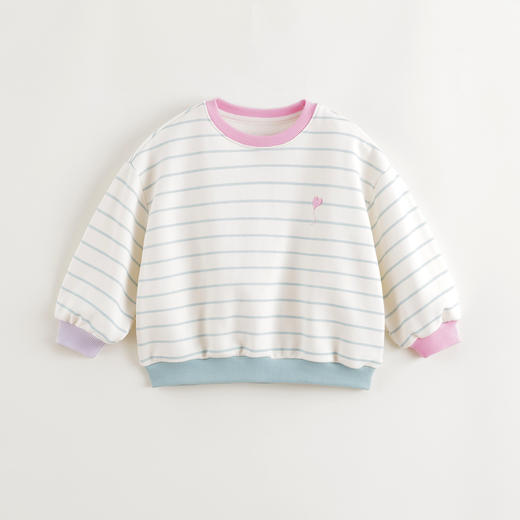 马克珍妮女童复古撞色宽松条纹卫衣2025年春装新款250155 商品图3