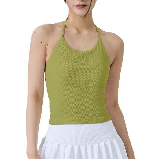 【练习者精选】新款瑜伽背心细肩带挂脖美背带胸垫一体式运动内衣外穿瑜伽健身服 商品图4