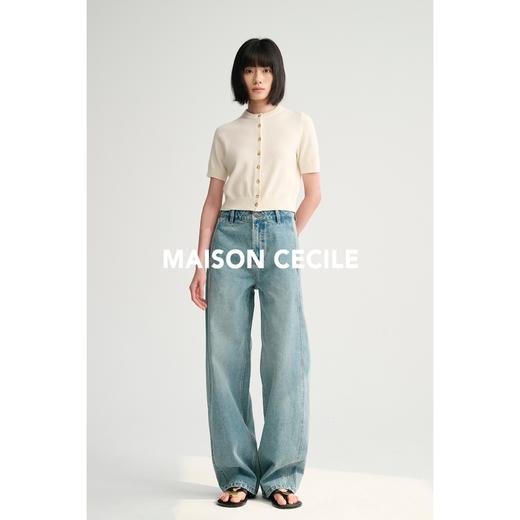 MAISON CECILE 五色/羊绒软糯亲肤针织显比例短袖小开衫 商品图4