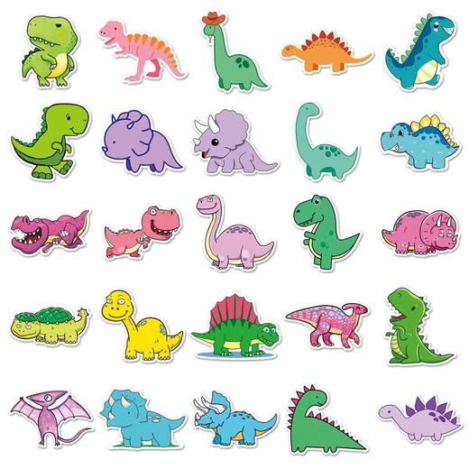 平板贴纸涂鸦装饰电脑滑板可爱卡通防水行李箱水杯50恐龙张小贴纸 商品图2