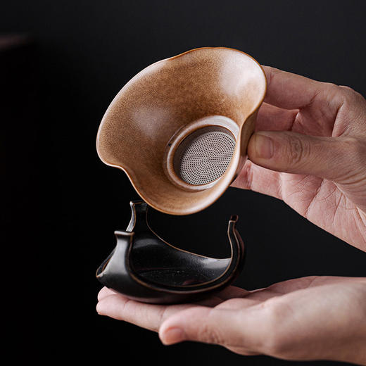 高档茶器茶叶陶瓷窑变功夫茶具配件家用茶漏苍山滤泡茶茶滤过滤网 商品图1