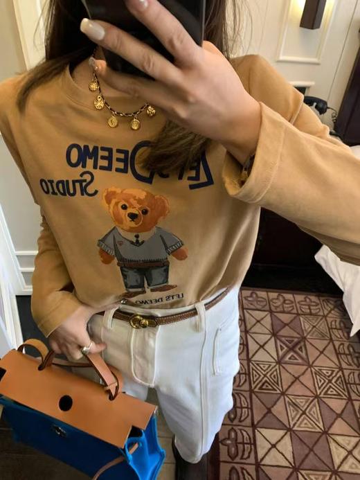 百搭王者宽松小熊T恤韩国小众品牌纯棉双纱T 商品图0