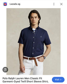 R.L 小馬全棉洗水 短袖衬衫 TX391