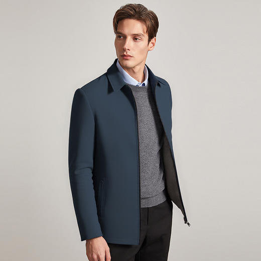 【垂感丝滑】罗蒙经典老干部夹克男士商务外套男士夹克爸爸装舒适男外套 商品图7