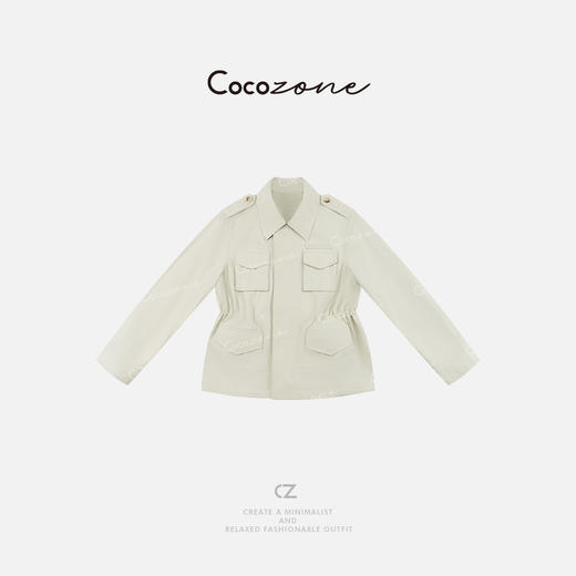 COCO ZONE 100棉高级感工装风百搭收腰翻领外套ACD1A0307 商品图0