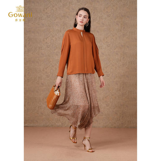 【两色可选】乔万尼衬衫新款女长袖洋气复古法式时髦衬衣ET3C636 商品图3