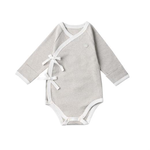 ANNIEWIN棉绿香格里【有机彩棉】包屁衣（52、59、66尺码 | 浅灰条纹、本白、浅棕可选） 商品图1