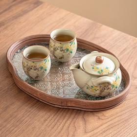 旅行露营陶瓷功夫壶茶具套装一壶泡茶抓户外便携式萌猫汝窑手二杯