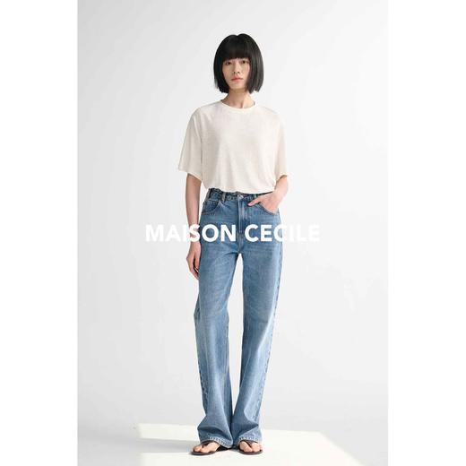 MAISON CECILE 梨型bi入/浅蓝经典实穿百搭直筒牛仔裤 商品图3