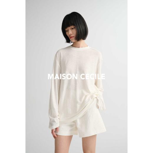 MAISON CECILE 三色/夏日亚麻宽松日常百搭松紧腰短裤 商品图2